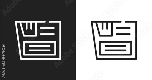 Car glove compartment icon. Linear black, white icon from car parts collection. Outline car glove compartment vector. Thin line symbol isolated on white and black background