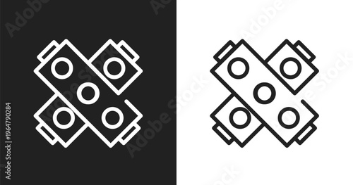 Car gasket icon. Linear black, white icon from car parts collection. Outline car gasket vector. Thin line symbol isolated on white and black background