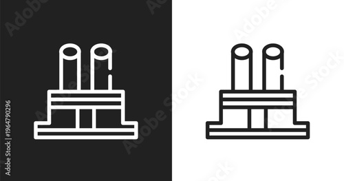 Car distributor cap icon. Linear black, white icon from car parts collection. Outline car distributor cap vector. Thin line symbol isolated on white and black background