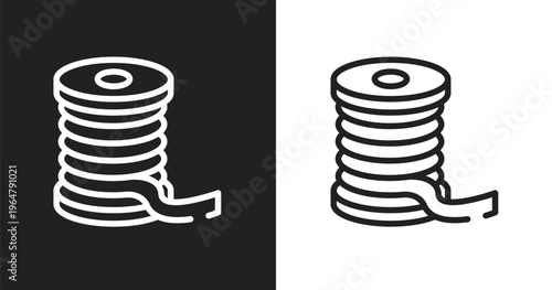 Filament icon. Linear black, white icon from general collection. Outline filament vector. Thin line symbol isolated on white and black background