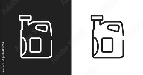Engine oil icon. Linear black, white icon from general collection. Outline engine oil vector. Thin line symbol isolated on white and black background