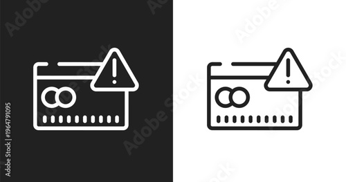Credit risk icon. Linear black, white icon from general collection. Outline credit risk vector. Thin line symbol isolated on white and black background