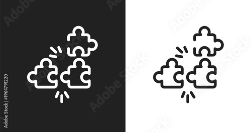 Compatibility icon. Linear black, white icon from general collection. Outline compatibility vector. Thin line symbol isolated on white and black background