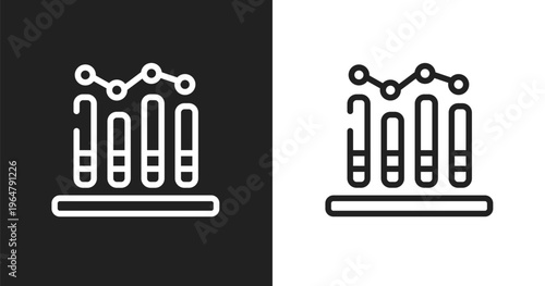 Business performance icon. Linear black, white icon from general collection. Outline business performance vector. Thin line symbol isolated on white and black background