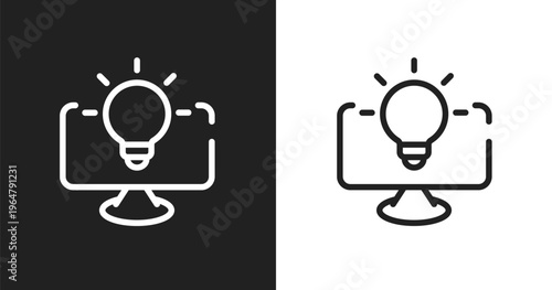 Business intelligence icon. Linear black, white icon from general collection. Outline business intelligence vector. Thin line symbol isolated on white and black background