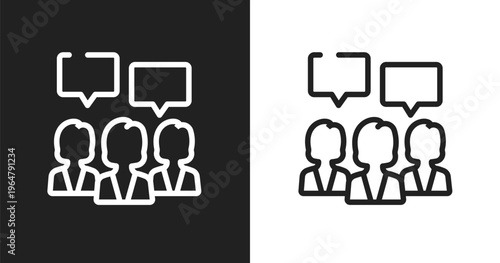 Brand engagement icon. Linear black, white icon from general collection. Outline brand engagement vector. Thin line symbol isolated on white and black background