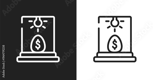 Business incubator icon. Linear black, white icon from general collection. Outline business incubator vector. Thin line symbol isolated on white and black background