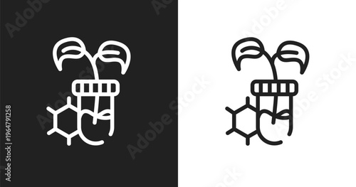 Biotechnology icon. Linear black, white icon from general collection. Outline biotechnology vector. Thin line symbol isolated on white and black background