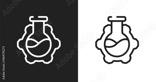 Bioengineering icon. Linear black, white icon from general collection. Outline bioengineering vector. Thin line symbol isolated on white and black background