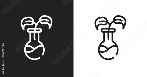 Bio technology icon. Linear black, white icon from general collection. Outline bio technology vector. Thin line symbol isolated on white and black background