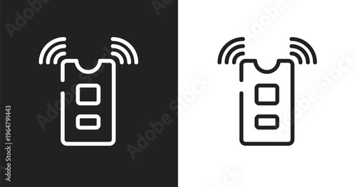 Active sensor icon. Linear black, white icon from general collection. Outline active sensor vector. Thin line symbol isolated on white and black background