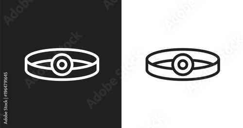 Head mirror icon. Linear black, white icon from general collection. Outline head mirror vector. Thin line symbol isolated on white and black background