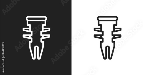 Dyupel icon. Linear black, white icon from general collection. Outline dyupel vector. Thin line symbol isolated on white and black background