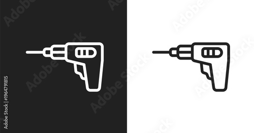 Perforator icon. Linear black, white icon from general collection. Outline perforator vector. Thin line symbol isolated on white and black background