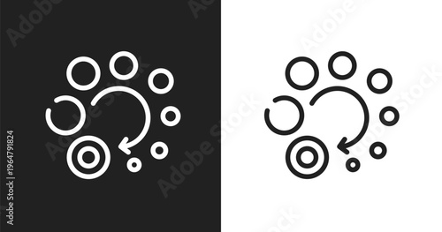 Loading icon. Linear black, white icon from ui collection. Outline loading vector. Thin line symbol isolated on white and black background