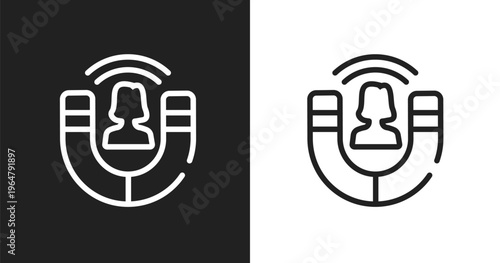 User engagement icon. Linear black, white icon from general collection. Outline user engagement vector. Thin line symbol isolated on white and black background