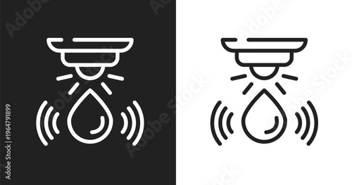 Water sensor icon. Linear black, white icon from general collection. Outline water sensor vector. Thin line symbol isolated on white and black background