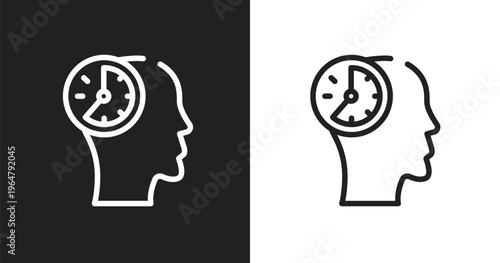 Patience icon. Linear black, white icon from general collection. Outline patience vector. Thin line symbol isolated on white and black background