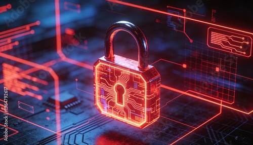 Digital data protection and cybersecurity, secure network infrastructure, safeguarding business transactions and financial information against cyber threats, private user data encryption