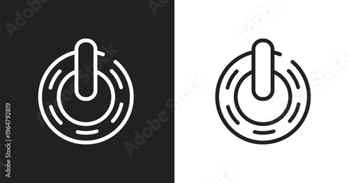 Power variant icon. Linear black, white icon from business pack collection. Outline power variant vector. Thin line symbol isolated on white and black background