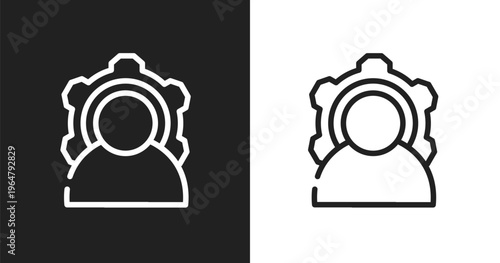 Power icon. Linear black, white icon from business pack collection. Outline power vector. Thin line symbol isolated on white and black background