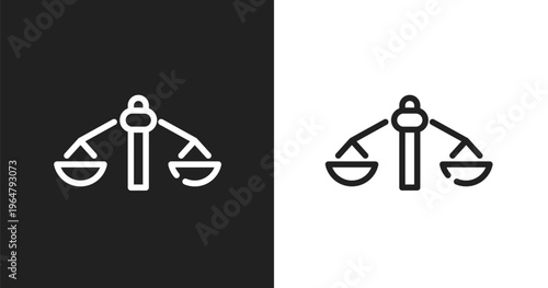 Feasibility icon. Linear black, white icon from product management collection. Outline feasibility vector. Thin line symbol isolated on white and black background