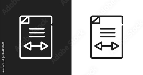 Gap icon. Linear black, white icon from product management collection. Outline gap vector. Thin line symbol isolated on white and black background