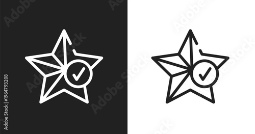 Favorites icon. Linear black, white icon from miscellaneous elements collection. Outline favorites vector. Thin line symbol isolated on white and black background