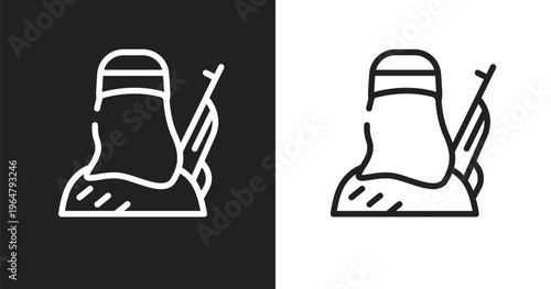 Terrorism icon. Linear black, white icon from law and justice collection. Outline terrorism vector. Thin line symbol isolated on white and black background