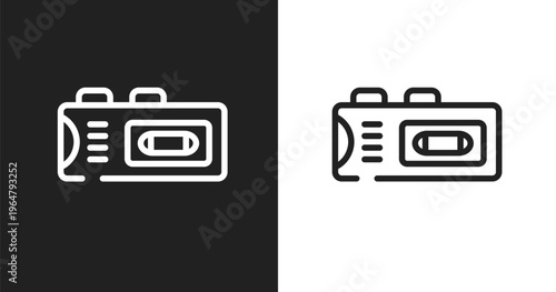 Recorder icon. Linear black, white icon from law and justice collection. Outline recorder vector. Thin line symbol isolated on white and black background