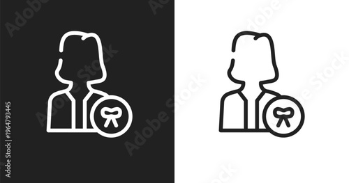 Attorney icon. Linear black, white icon from law and justice collection. Outline attorney vector. Thin line symbol isolated on white and black background