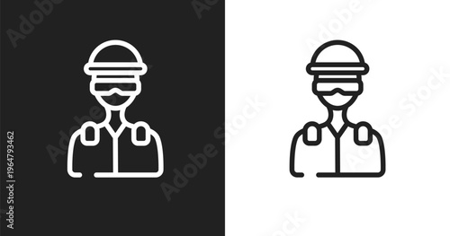 Swat icon. Linear black, white icon from law and justice collection. Outline swat vector. Thin line symbol isolated on white and black background