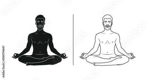 Yoga meditation twins balance harmony Vector