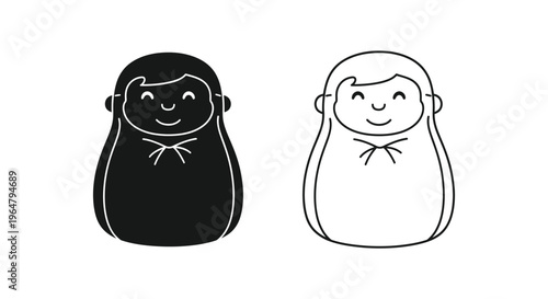 Russian nesting dolls kids toy Vector