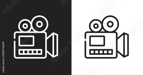 Documentary icon. Linear black, white icon from history collection. Outline documentary vector. Thin line symbol isolated on white and black background