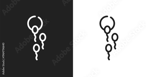 Fertility icon. Linear black, white icon from biology technology collection. Outline fertility vector. Thin line symbol isolated on white and black background