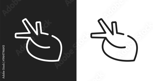Organ icon. Linear black, white icon from biology technology collection. Outline organ vector. Thin line symbol isolated on white and black background