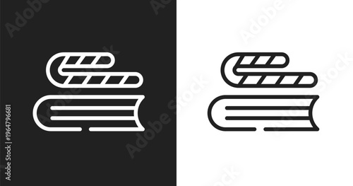 Bookworm icon. Linear black, white icon from in the library collection. Outline bookworm vector. Thin line symbol isolated on white and black background