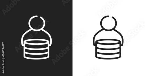 Fee icon. Linear black, white icon from university collection. Outline fee vector. Thin line symbol isolated on white and black background