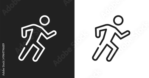 Physical icon. Linear black, white icon from laboratory collection. Outline physical vector. Thin line symbol isolated on white and black background