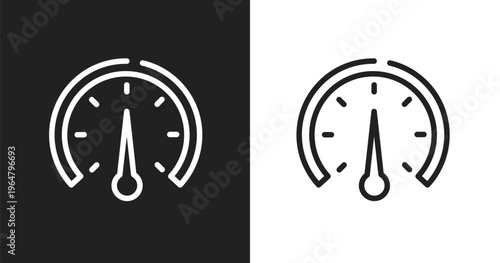 Barometer icon. Linear black, white icon from laboratory collection. Outline barometer vector. Thin line symbol isolated on white and black background