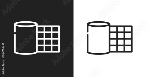 Gauze icon. Linear black, white icon from chemistry collection. Outline gauze vector. Thin line symbol isolated on white and black background