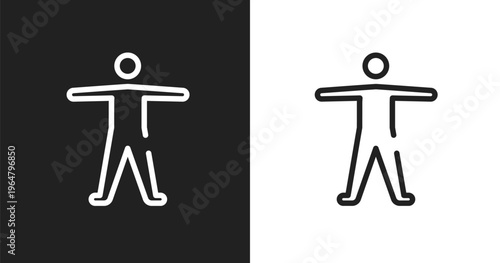 Anatomy icon. Linear black, white icon from education collection. Outline anatomy vector. Thin line symbol isolated on white and black background