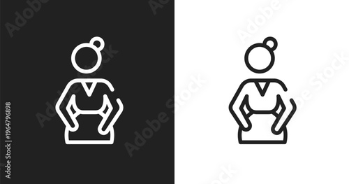 Pregnancy icon. Linear black, white icon from biology technology collection. Outline pregnancy vector. Thin line symbol isolated on white and black background