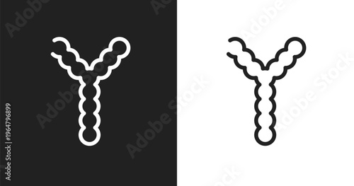 Chromosome icon. Linear black, white icon from biology technology collection. Outline chromosome vector. Thin line symbol isolated on white and black background
