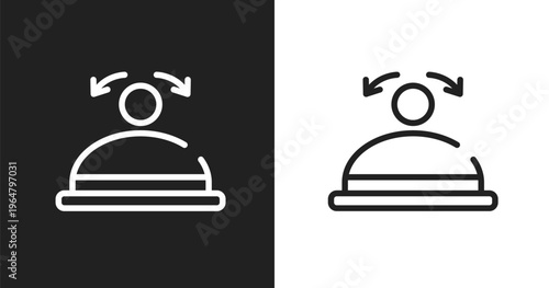 Convex icon. Linear black, white icon from physics collection. Outline convex vector. Thin line symbol isolated on white and black background