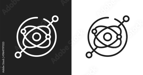 Gyroscope icon. Linear black, white icon from physics collection. Outline gyroscope vector. Thin line symbol isolated on white and black background