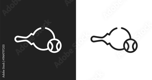 Table tennis icon. Linear black, white icon from sports collection. Outline table tennis vector. Thin line symbol isolated on white and black background
