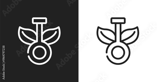 Chlorophyll icon. Linear black, white icon from biochemistry collection. Outline chlorophyll vector. Thin line symbol isolated on white and black background