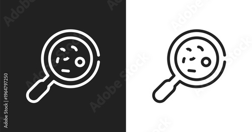 Microorganism icon. Linear black, white icon from biochemistry collection. Outline microorganism vector. Thin line symbol isolated on white and black background
